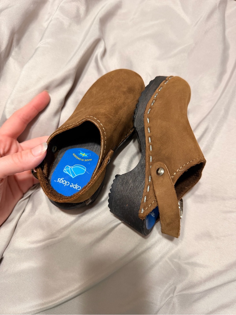 Kids Brown Suede Cape Clogs - Picture 2 of 3